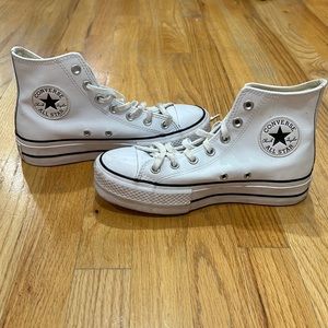 White Platform Converse